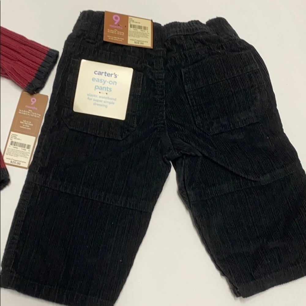 NWT CARTERS holiday boys sweater and curdory pants